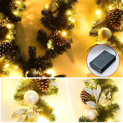 Karácsonyi girland,50 meleg LED-es fénnyel 2,7m-3