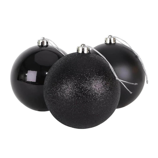 112 részes karácsonyfadísz, fekete