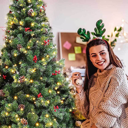 LED-es műfenyő több típusban, melegfehér-100 LED-es, 120 cm